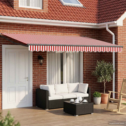 Tenda retrattile manuale con LED 4,5 × 3 m | homemem39