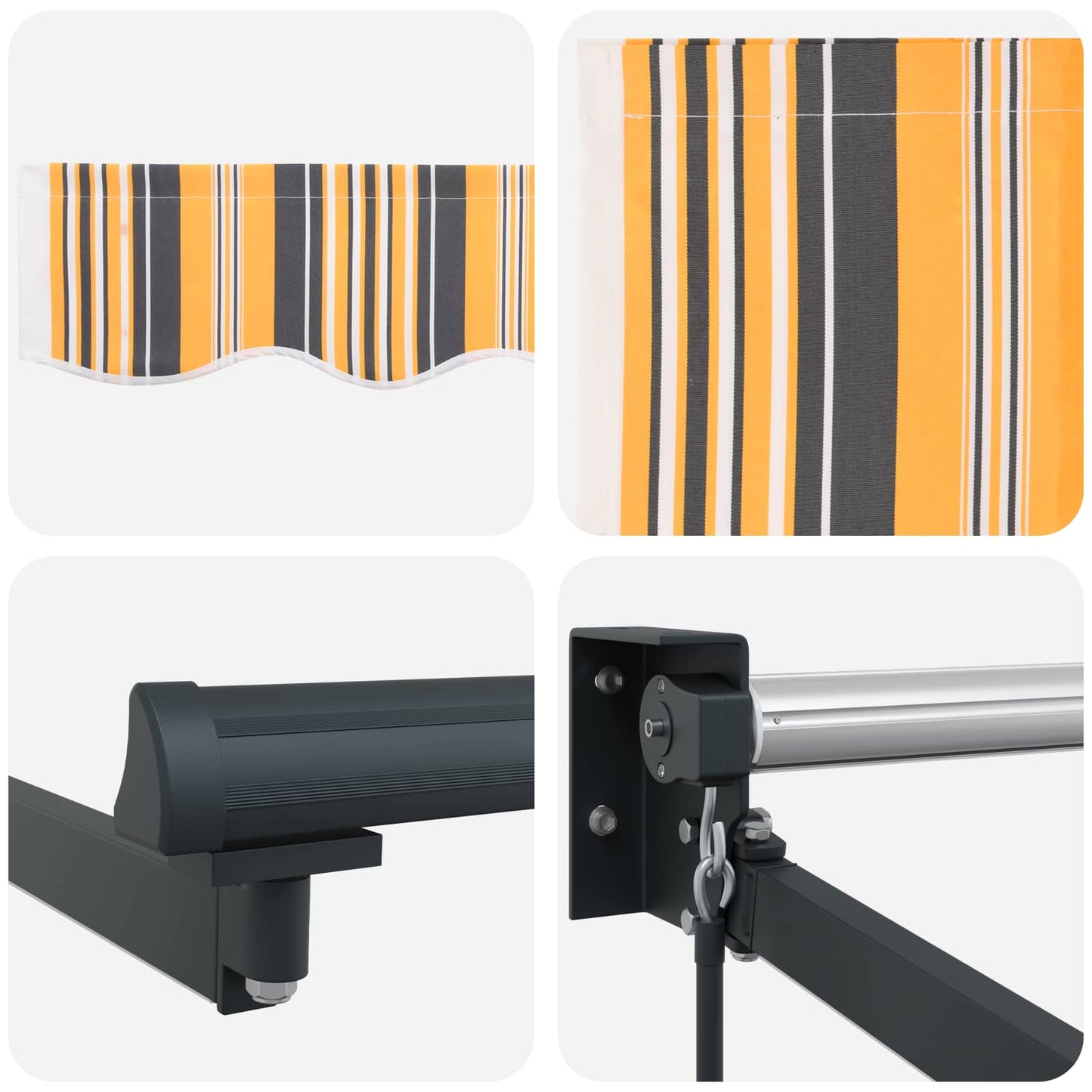 Tenda retrattile manuale con LED 4,5 × 3 m | homemem39