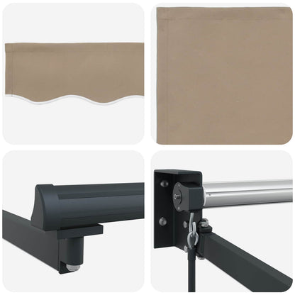 Tenda retrattile manuale con LED Beige e Antracite 4,5 × 3 m | homemem39