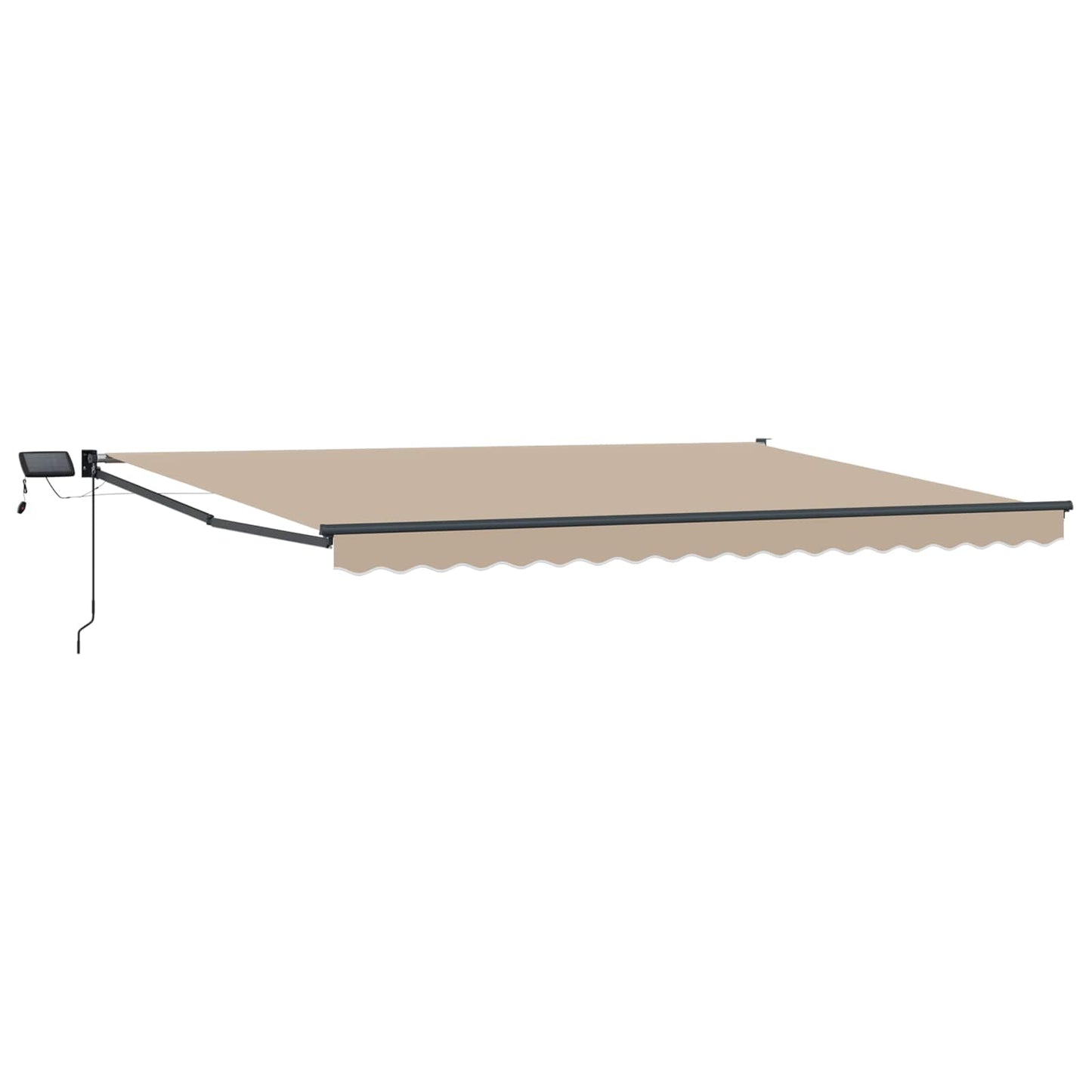 Tenda retrattile manuale con LED Beige e Antracite 4,5 × 3 m