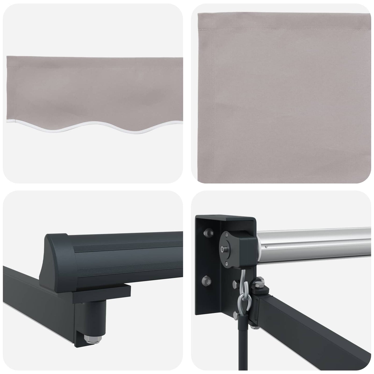 Tenda retrattile manuale con LED 4,5 × 3 m | homemem39