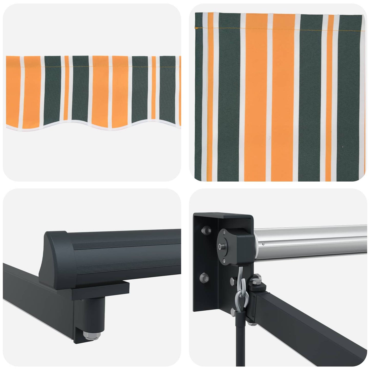 Tenda retrattile manuale con LED 4,5 × 3 m | homemem39