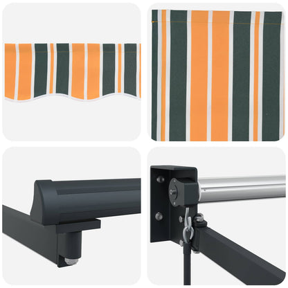 Tenda retrattile manuale con LED 4,5 × 3 m | homemem39