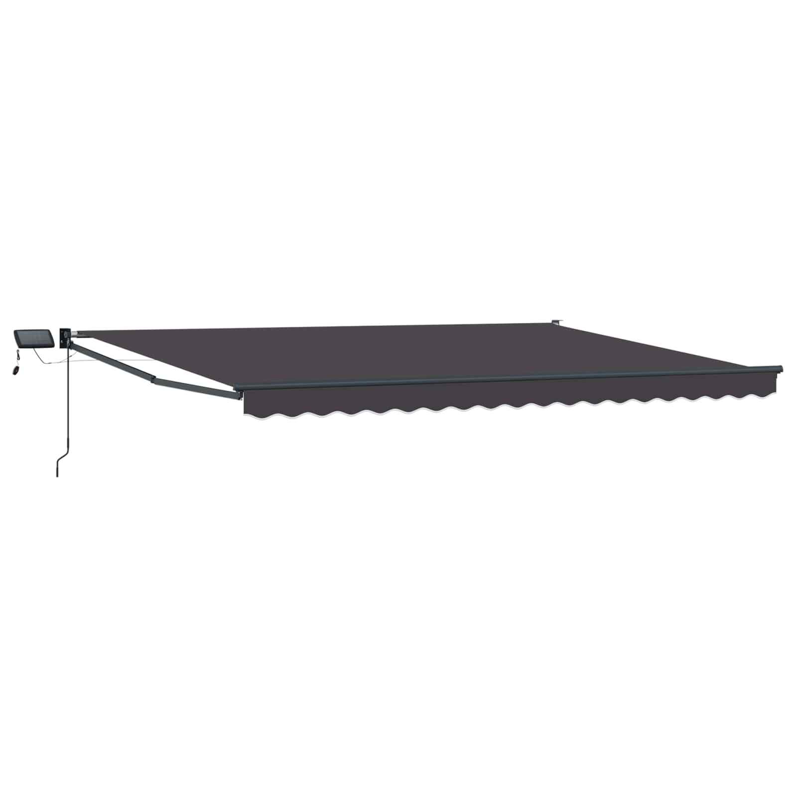 Tenda retrattile manuale con LED Antracite 5 x 3 m | homemem39