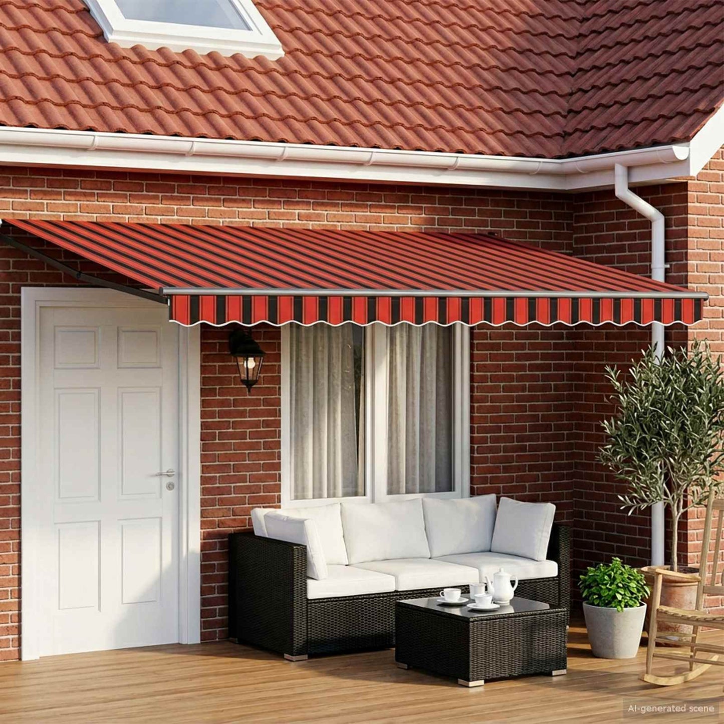 Tenda retrattile manuale con LED 5 x 3 m | homemem39