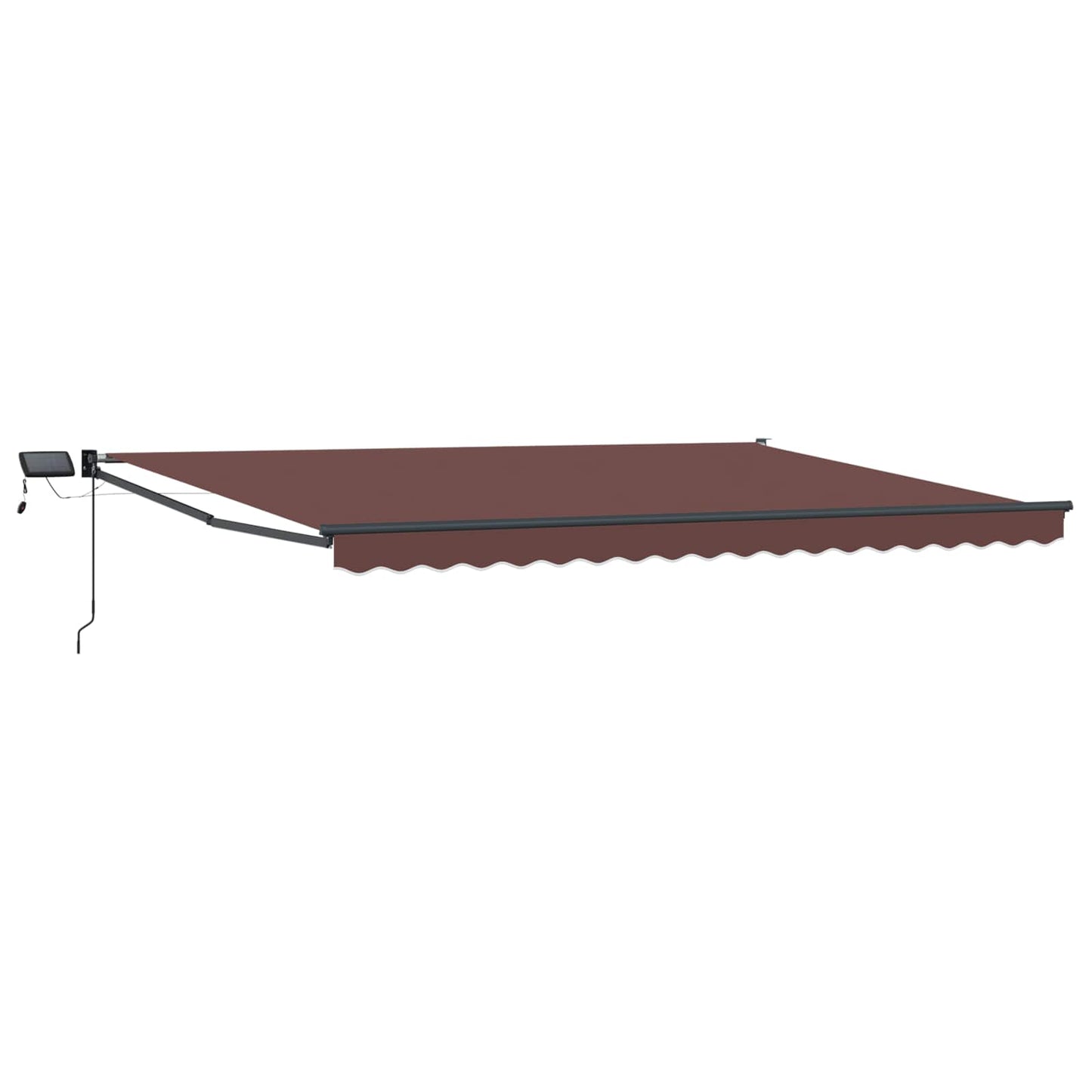 Tenda retrattile manuale con LED Marrone e Antracite 5 x 3 m | homemem39