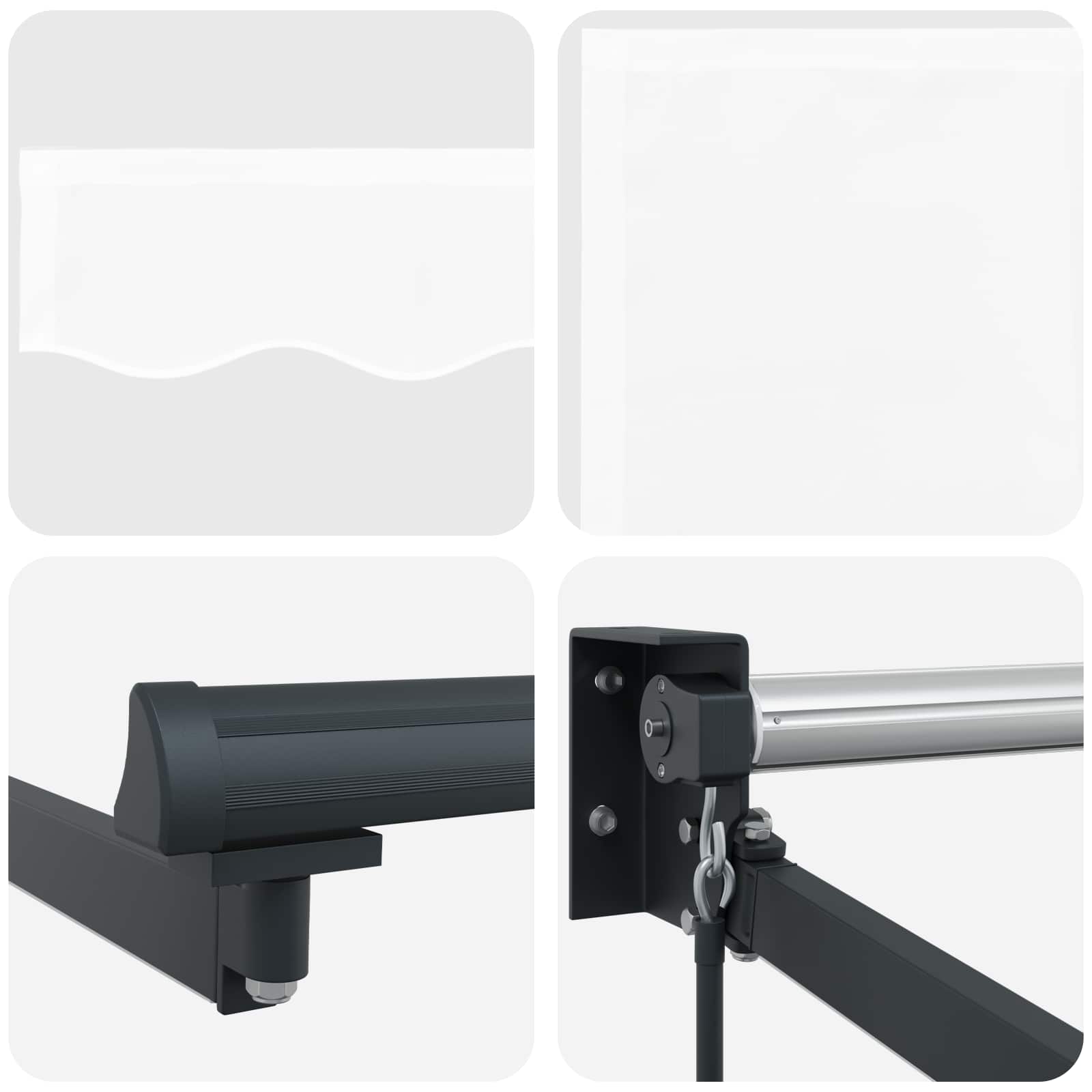 Tenda retrattile manuale con LED Bianco e Antracite 5 x 3 m | homemem39