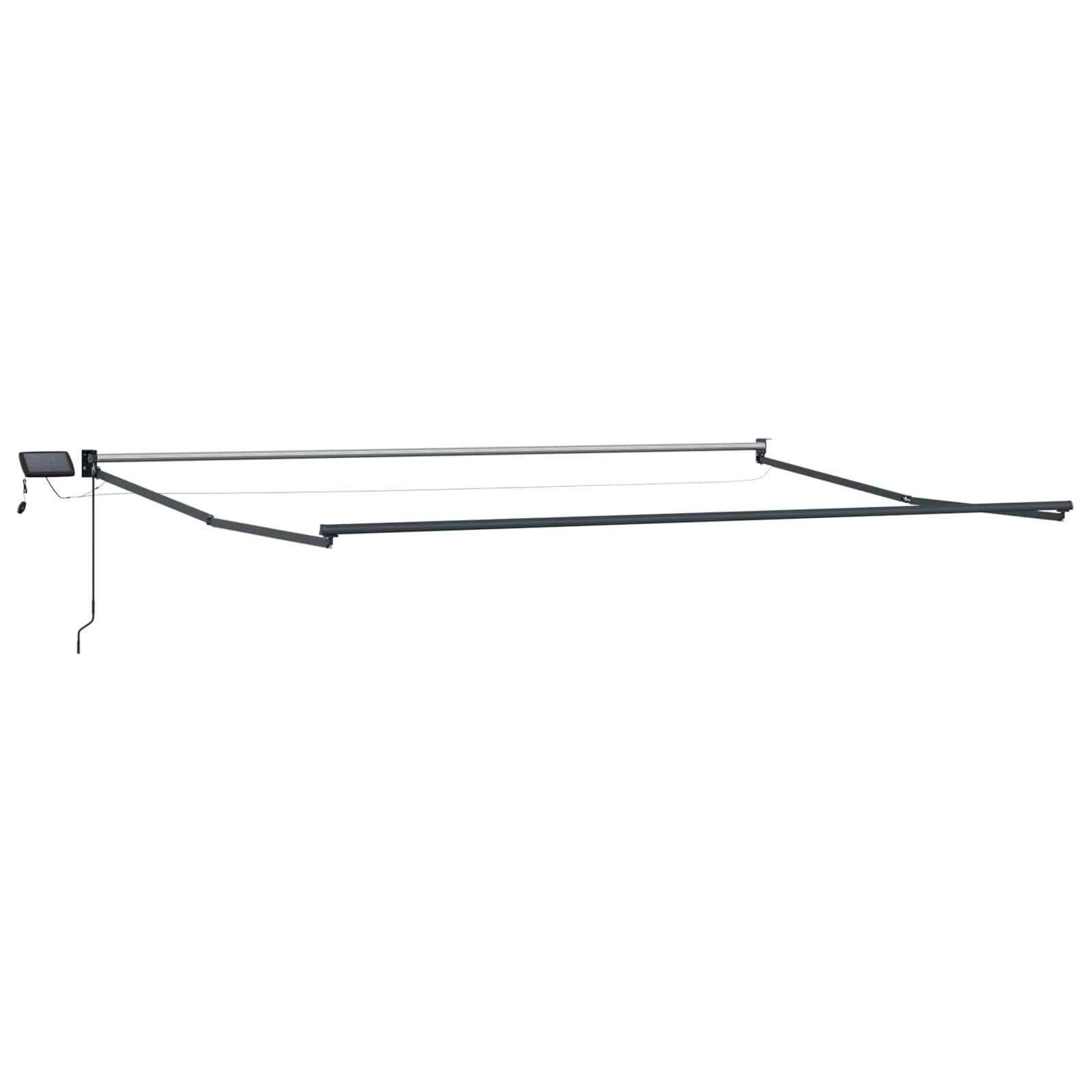 Tenda retrattile manuale con LED Bianco e Antracite 5 x 3 m | homemem39