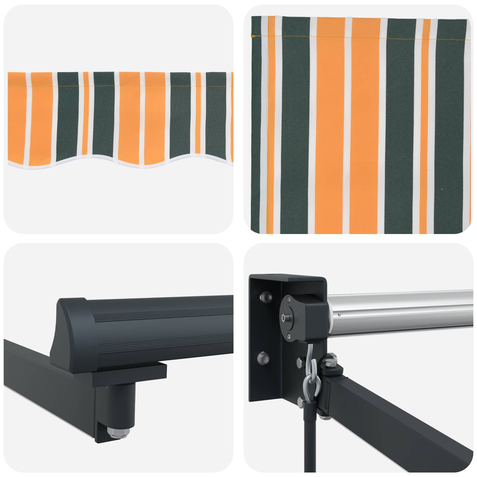 Tenda retrattile manuale con LED 5 x 3 m | homemem39