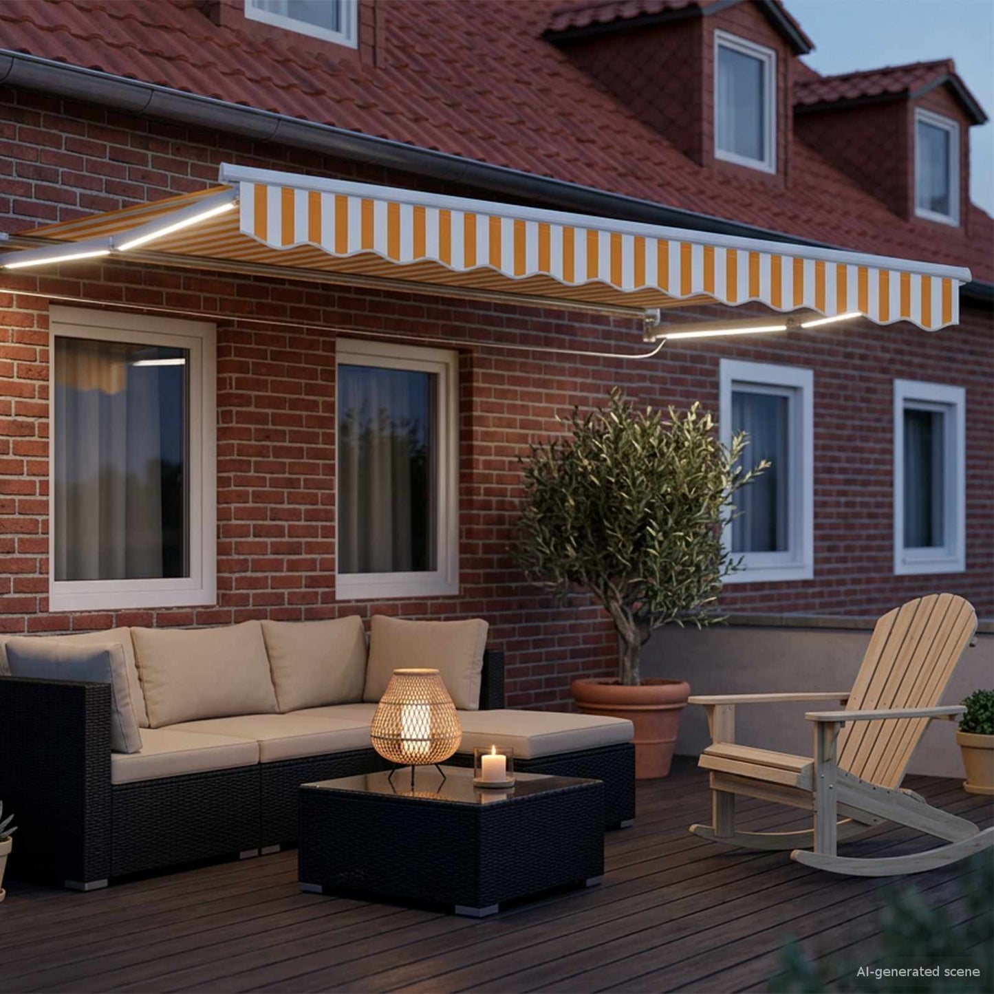 Tettuccio Elettrico Retrattile Giallo e Bianco 3 x 2 m | homemem39