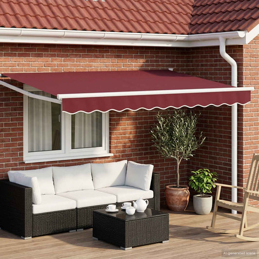 Tettuccio Elettrico Retrattile Rosso Borgogna 3,5 x 2 m | homemem39
