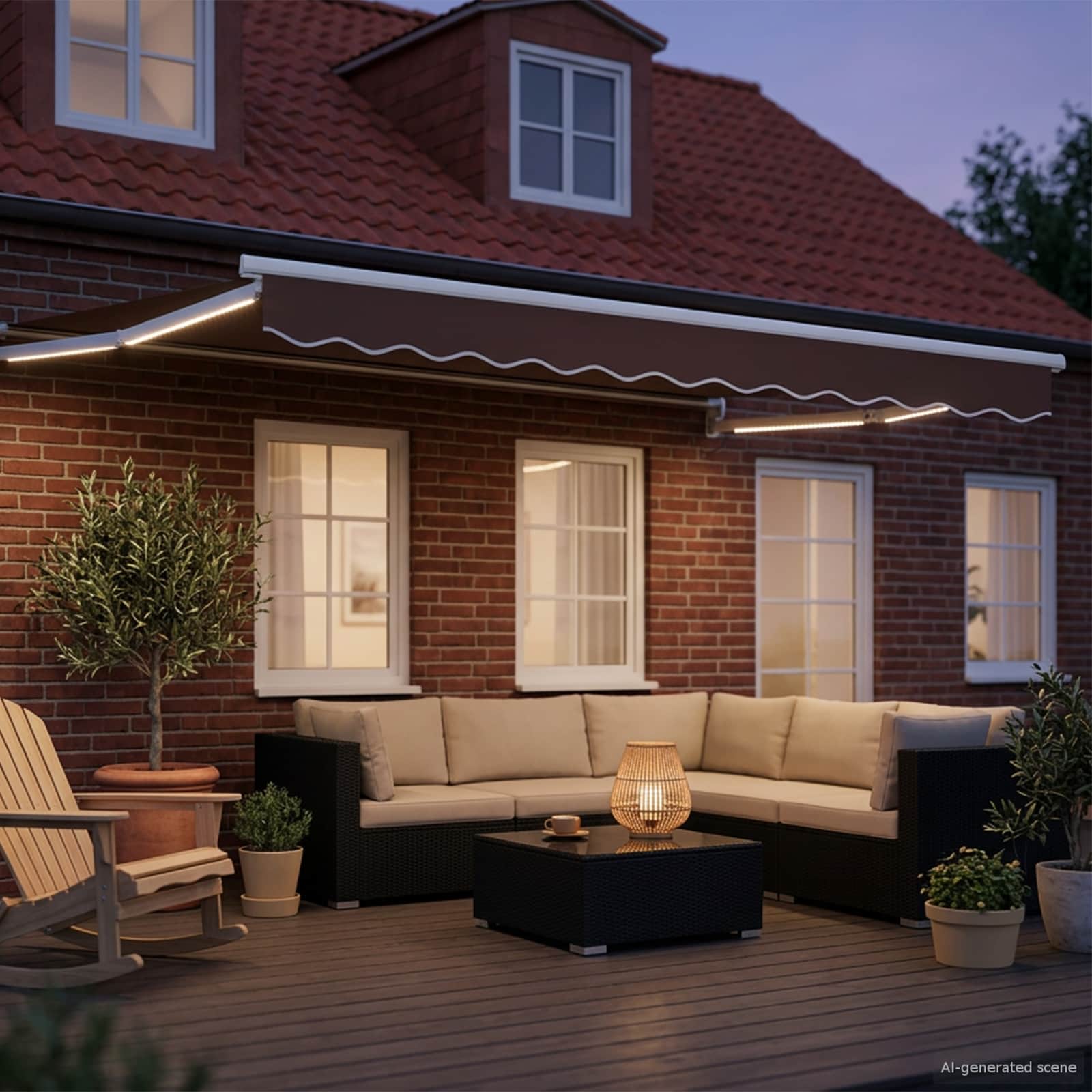 Tettuccio Elettrico Retrattile Marrone 3,5 x 2 m | homemem39