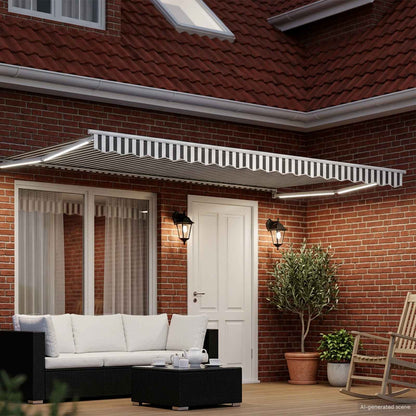 Tettuccio Elettrico Retrattile Antracite e Bianco 4 x 2 m | homemem39