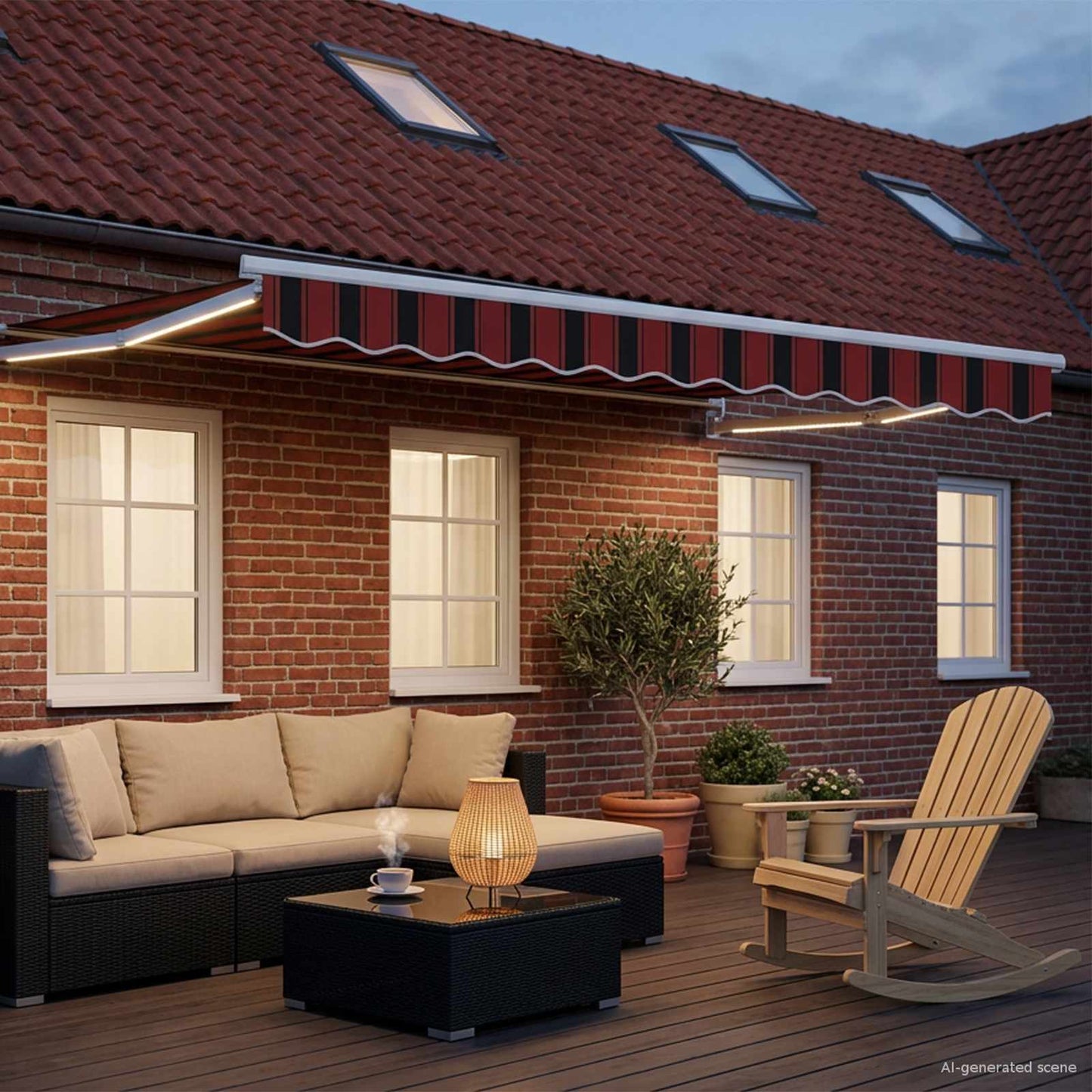 Tettuccio Elettrico Retrattile Arancione e Marrone 3 x 2,5 m | homemem39