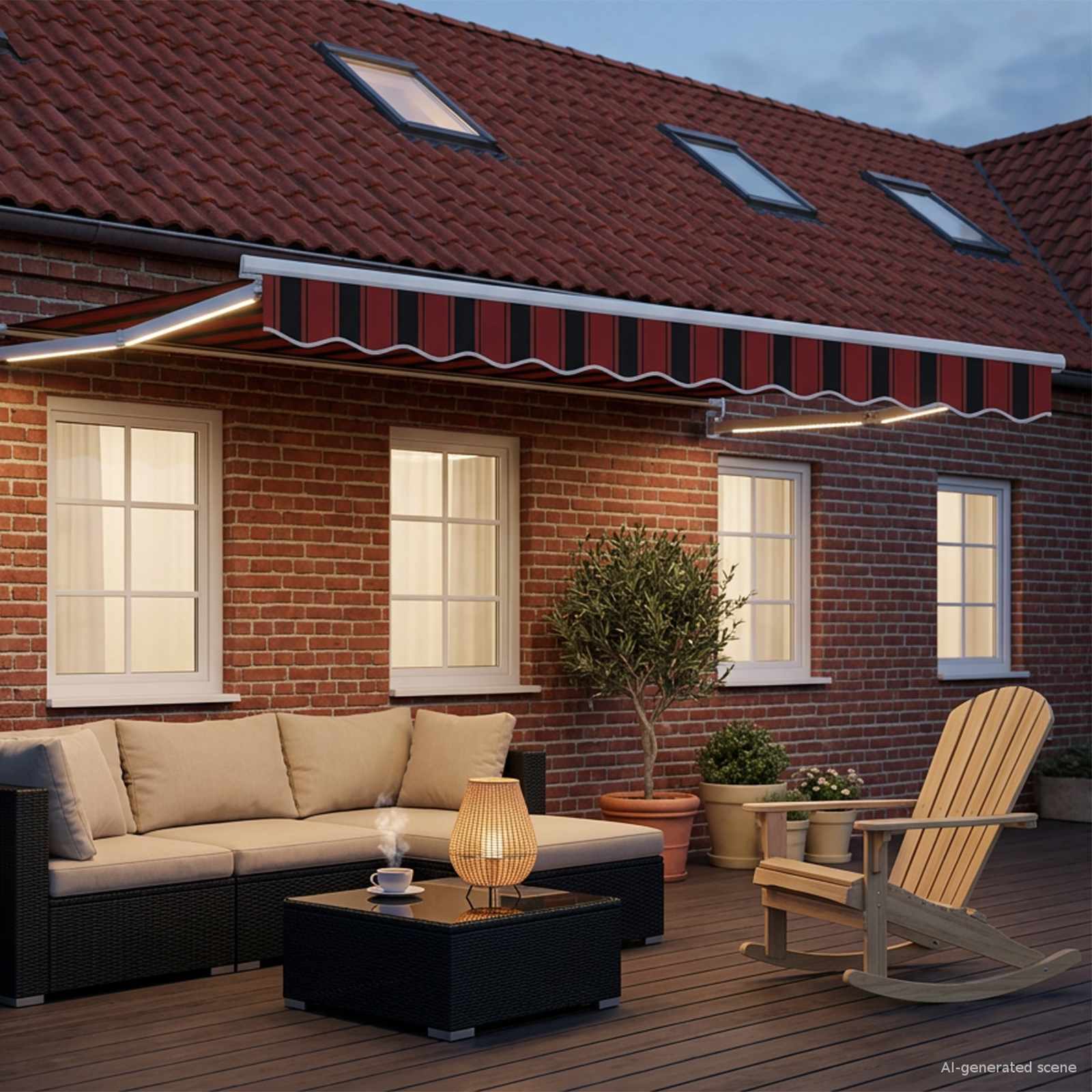 Tettuccio Elettrico Retrattile Arancione e Marrone 3 x 2,5 m | homemem39