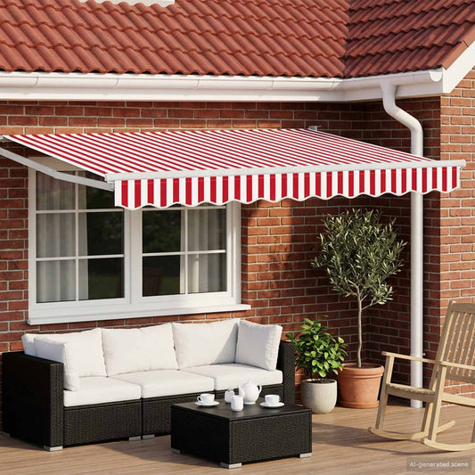 Tettuccio Elettrico Retrattile Rosso e bianco 3 x 2,5 m | homemem39