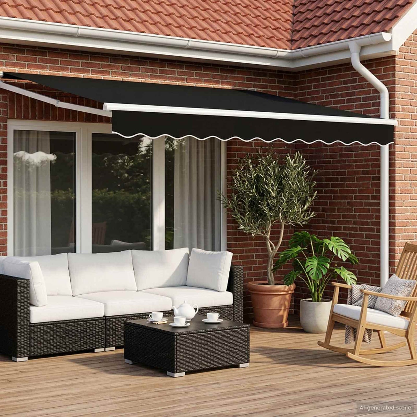 Tettuccio Elettrico Retrattile Nero 3 x 2,5 m | homemem39