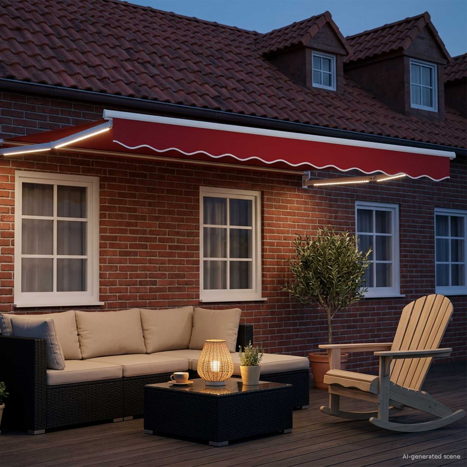 Tettuccio Elettrico Retrattile Rosso 3 x 2,5 m | homemem39