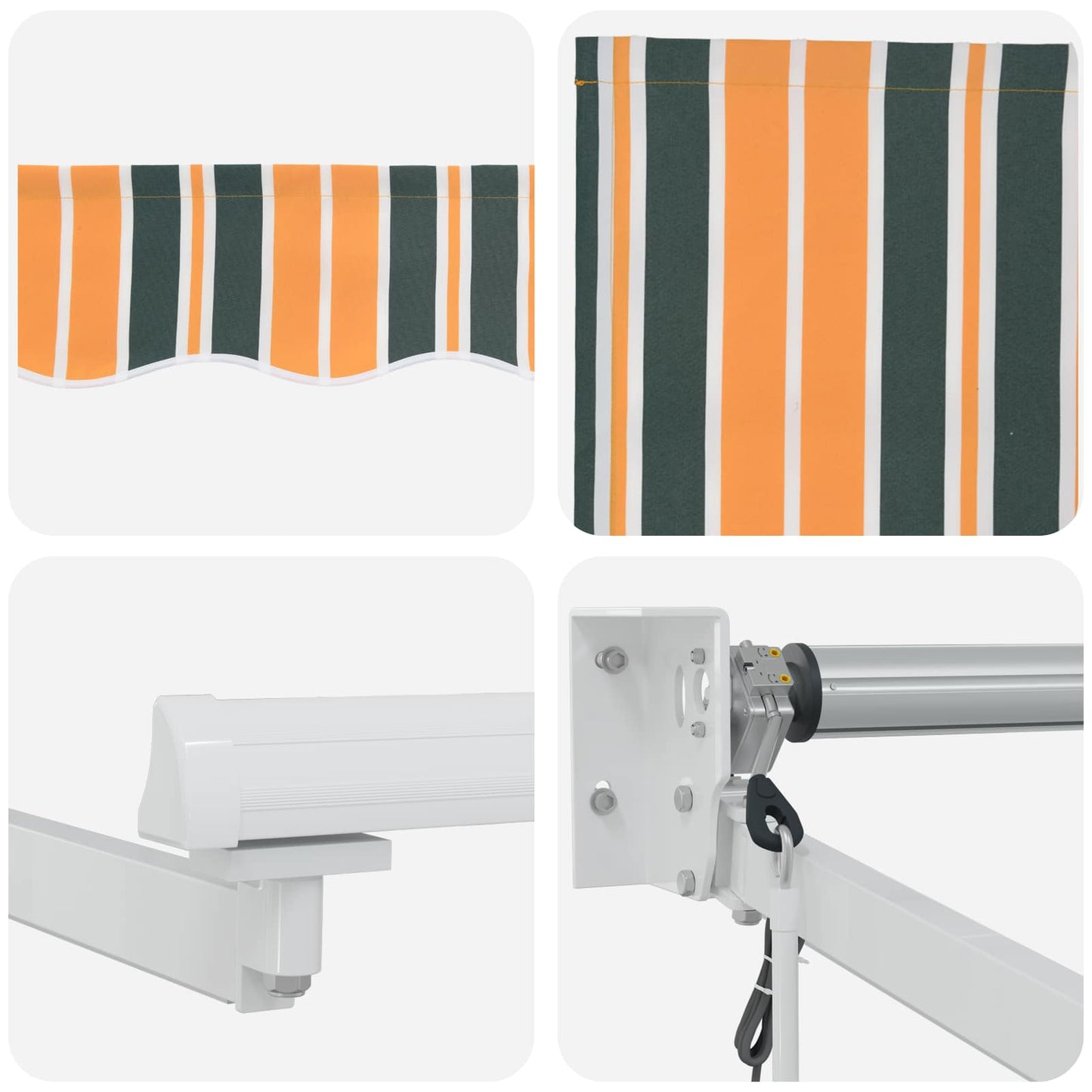 Tettuccio Elettrico Retrattile Verde e Giallo 3 x 2,5 m | homemem39