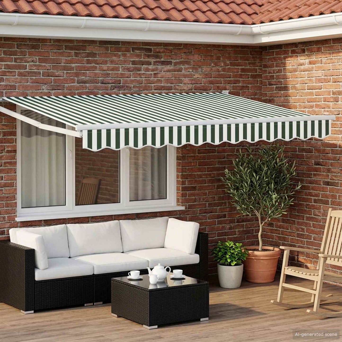 Tettuccio Elettrico Retrattile Verde e Bianco 3 x 2,5 m | homemem39