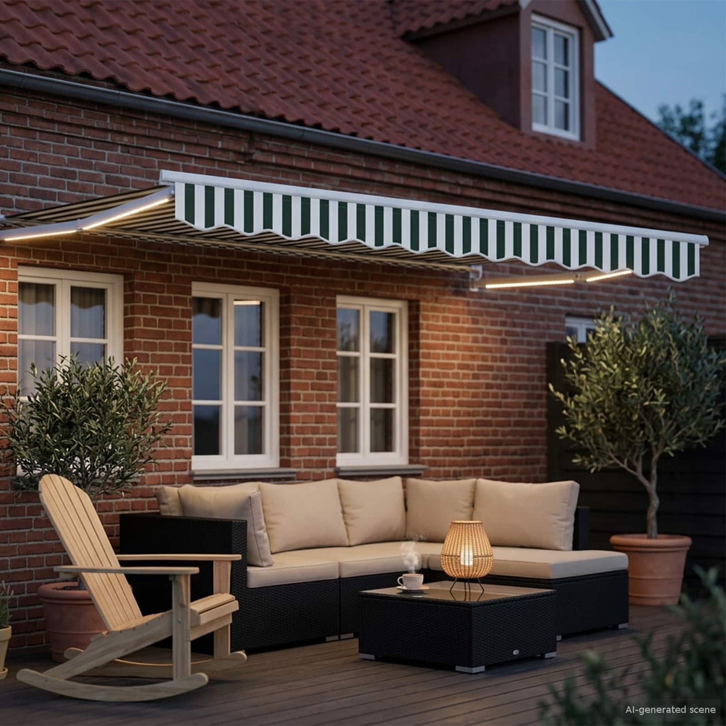 Tettuccio Elettrico Retrattile Verde e Bianco 3 x 2,5 m | homemem39