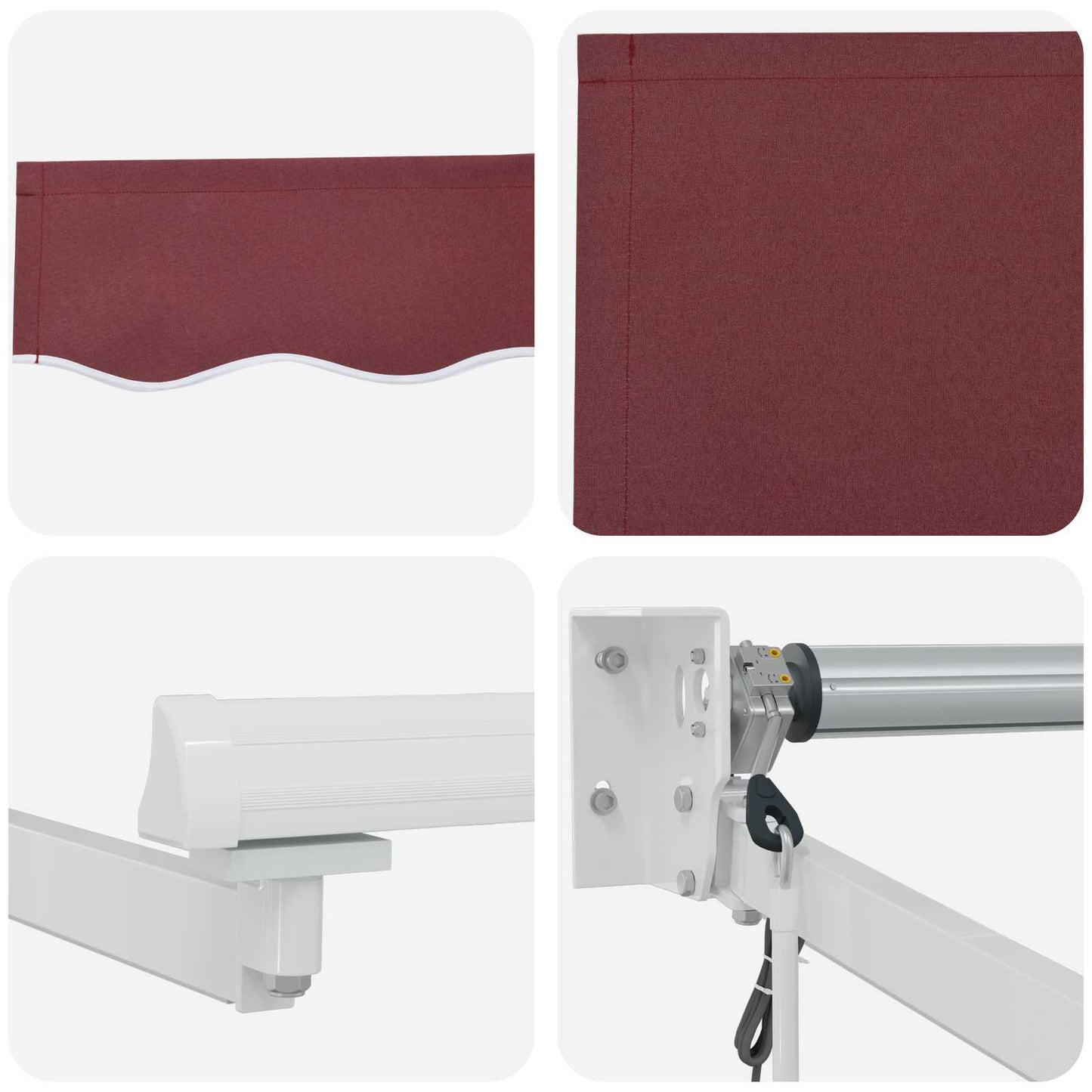 Tettuccio Elettrico Retrattile Rosso Borgogna 3,5 x 2,5 m | homemem39