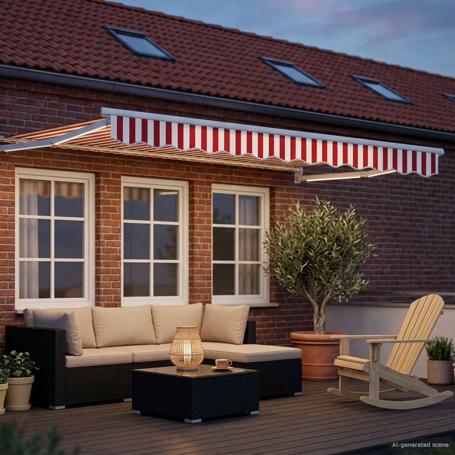 Tettuccio Elettrico Retrattile Rosso e Bianco 3,5 x 2,5 m | homemem39