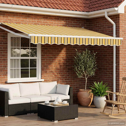 Tettuccio Elettrico Retrattile Giallo e Grigio 3,5 x 2,5 m | homemem39