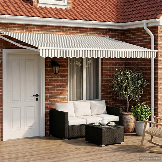Tettuccio Elettrico Retrattile Antracite e Bianco 4 × 3 m | homemem39