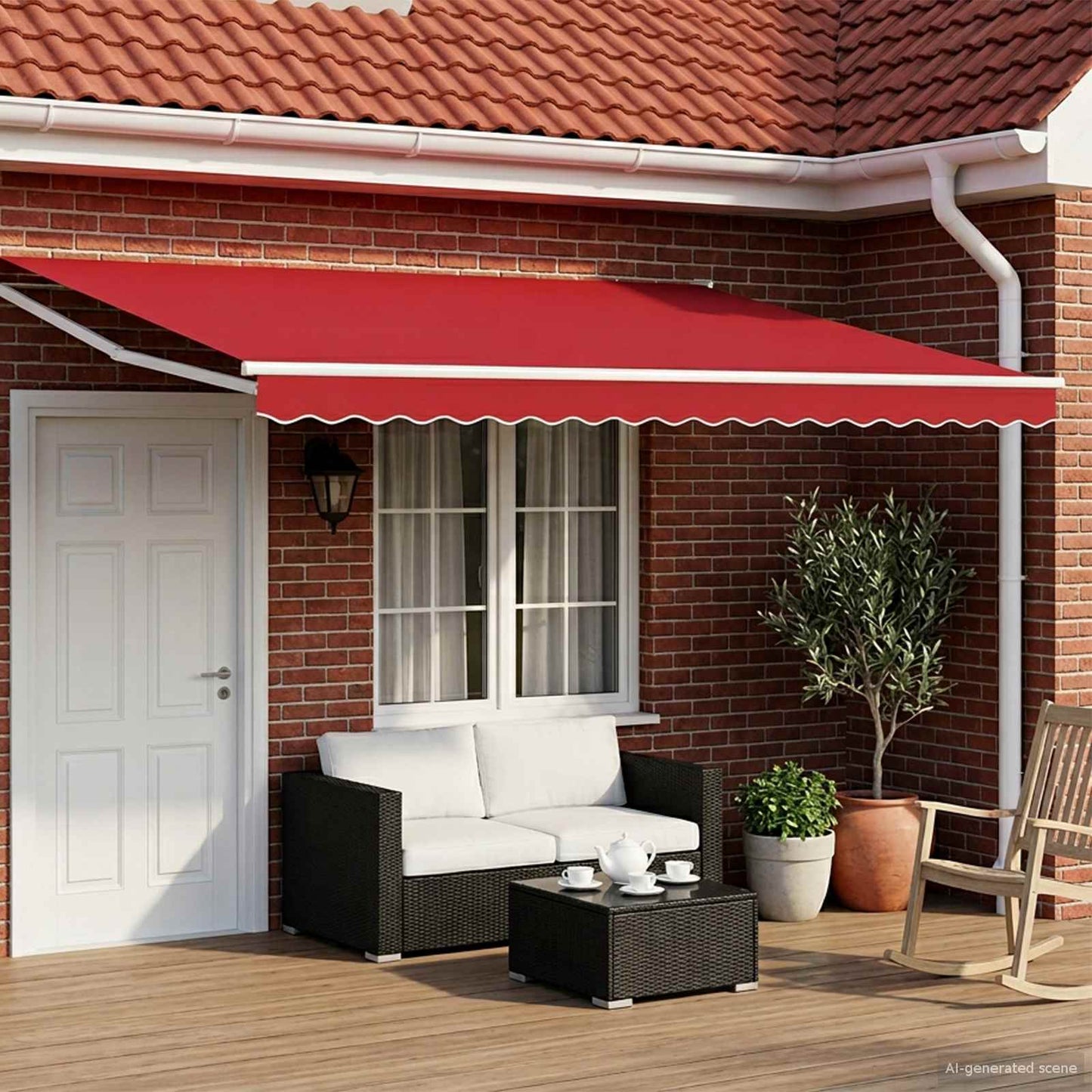 Tettuccio Elettrico Retrattile Rosso 4 × 3 m | homemem39
