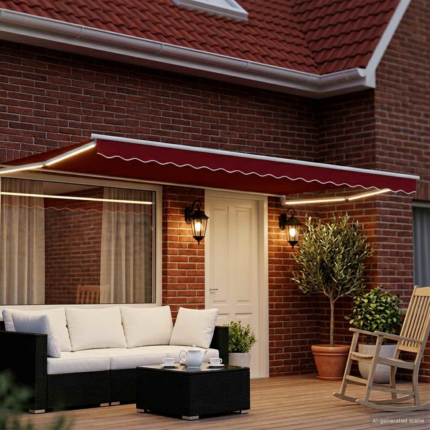 Tettuccio Elettrico Retrattile Rosso 4 × 3 m | homemem39