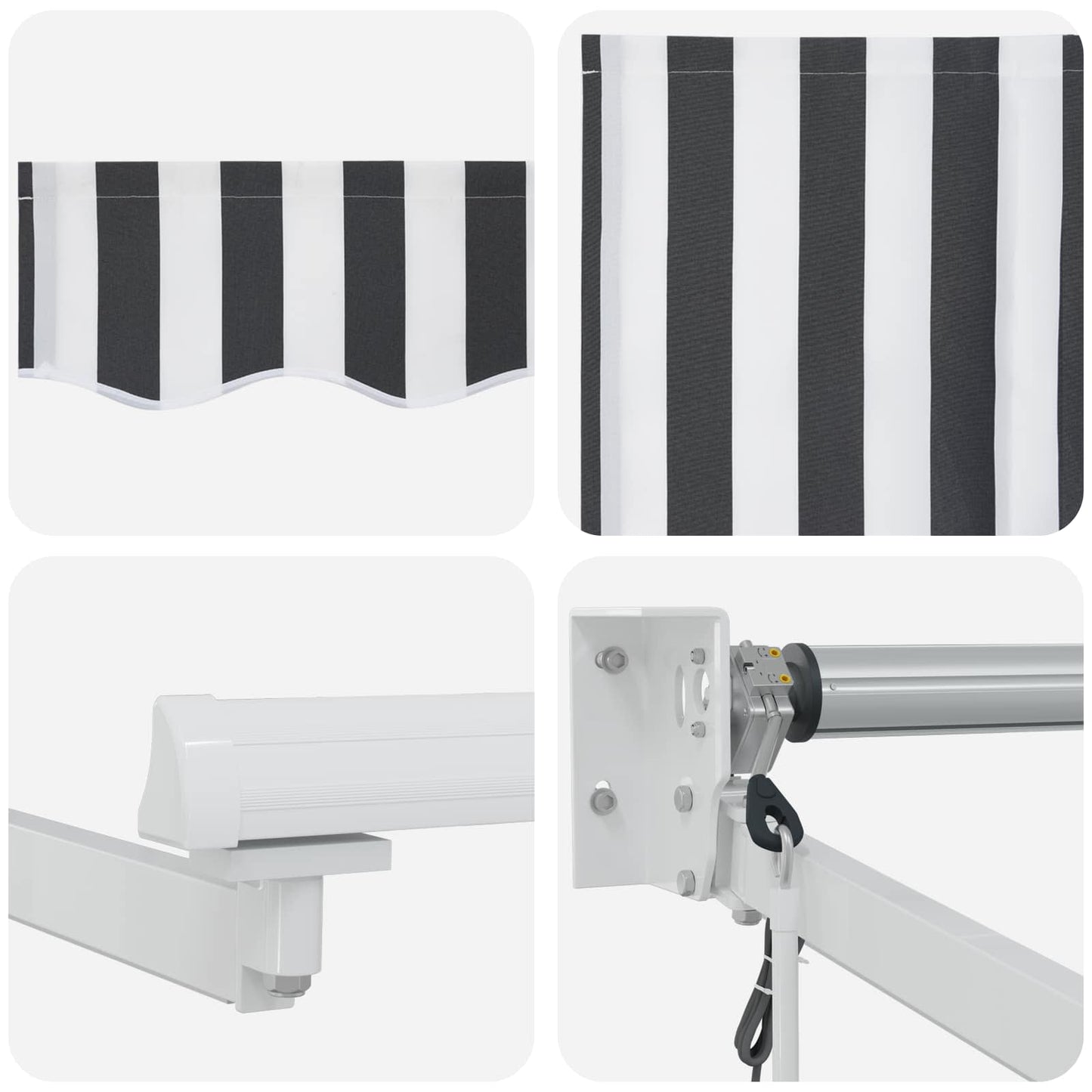 Tettuccio Elettrico Retrattile Antracite e Bianco 4,5 × 3 m | homemem39