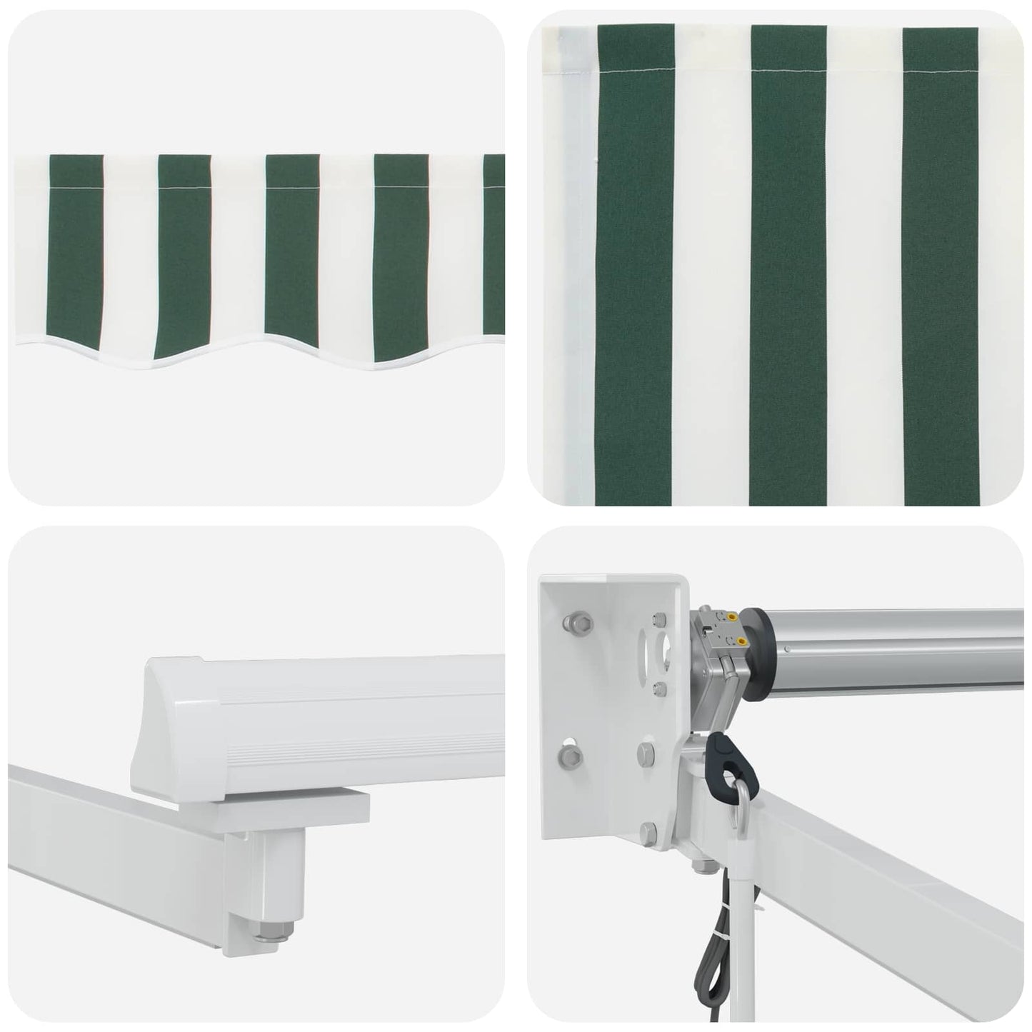 Tettuccio Elettrico Retrattile Verde e Bianco 4,5 × 3 m | homemem39