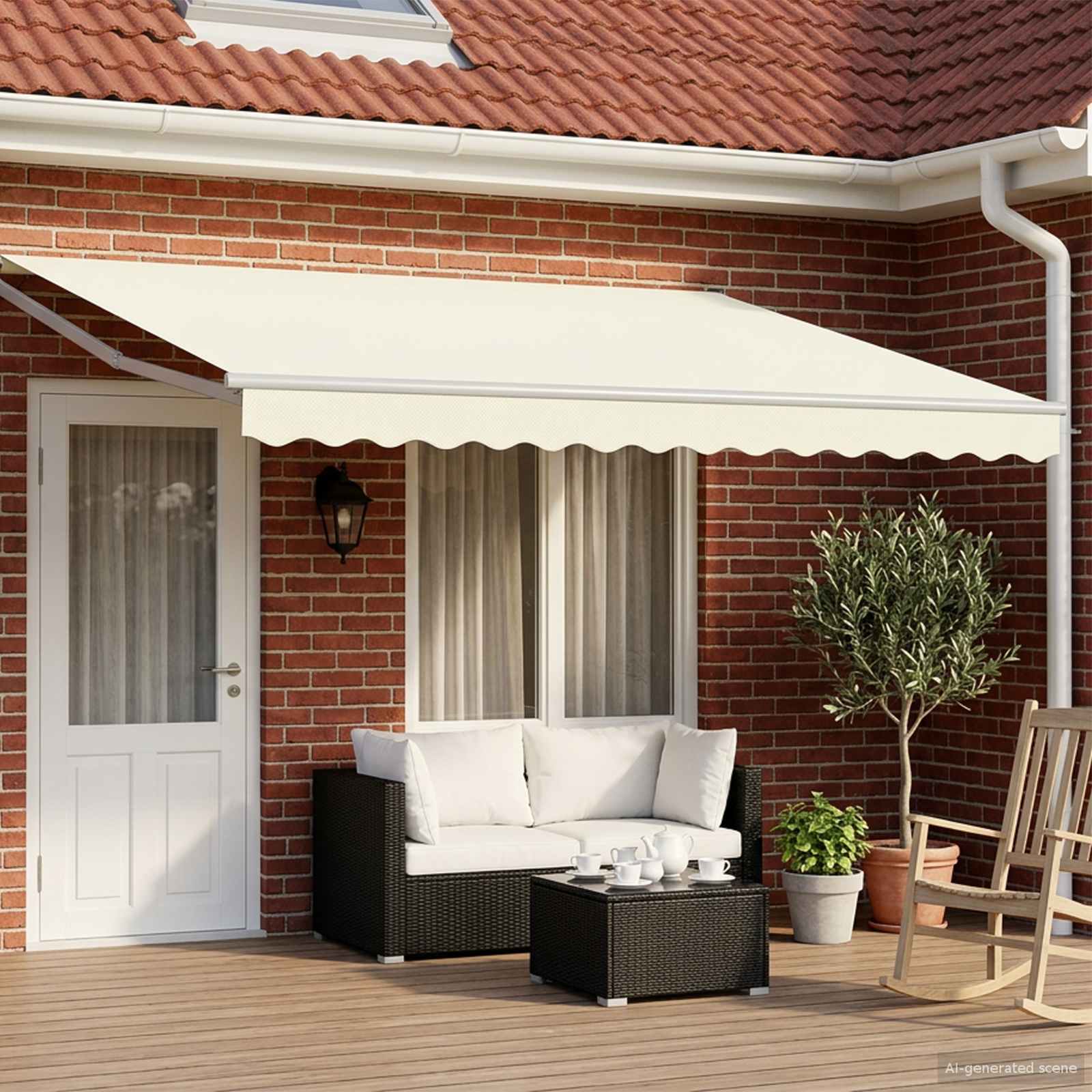 Tettuccio Elettrico Retrattile Crema 5 x 3 m | homemem39