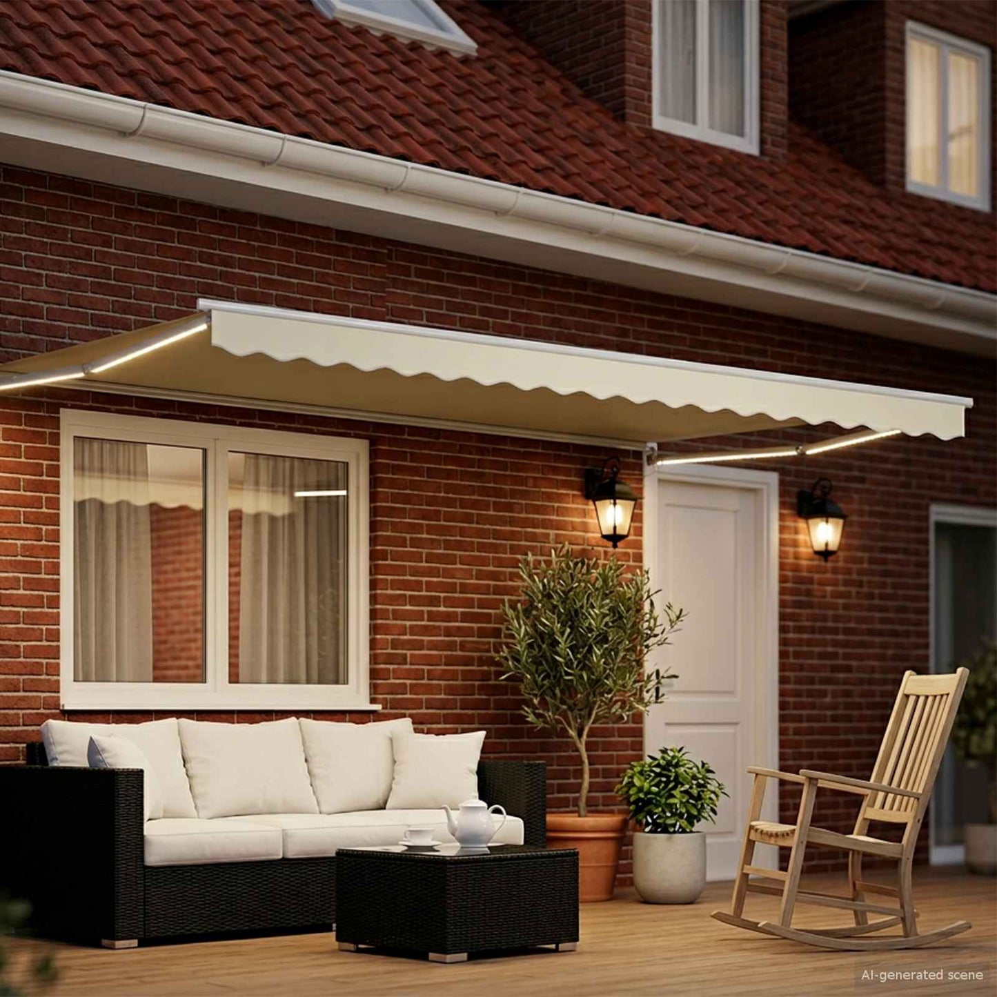 Tettuccio Elettrico Retrattile Crema 5 x 3 m | homemem39
