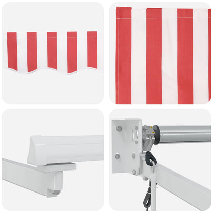 Tettuccio Elettrico Retrattile Rosso e Bianco 5 x 3 m | homemem39