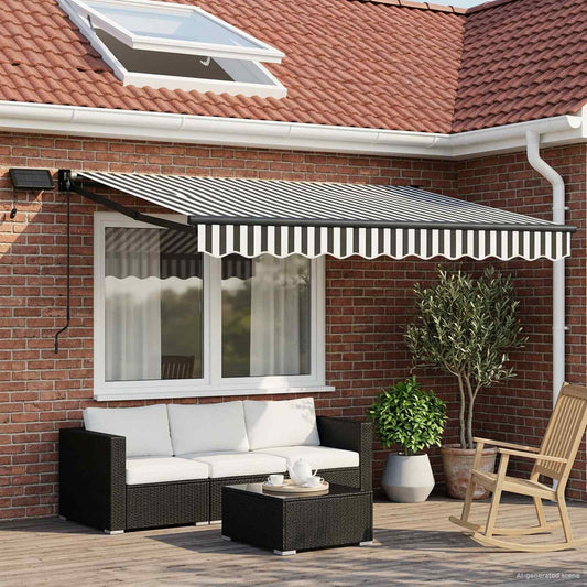 Tettuccio Elettrico Retrattile Antracite e Bianco 3 x 2,5 m | homemem39