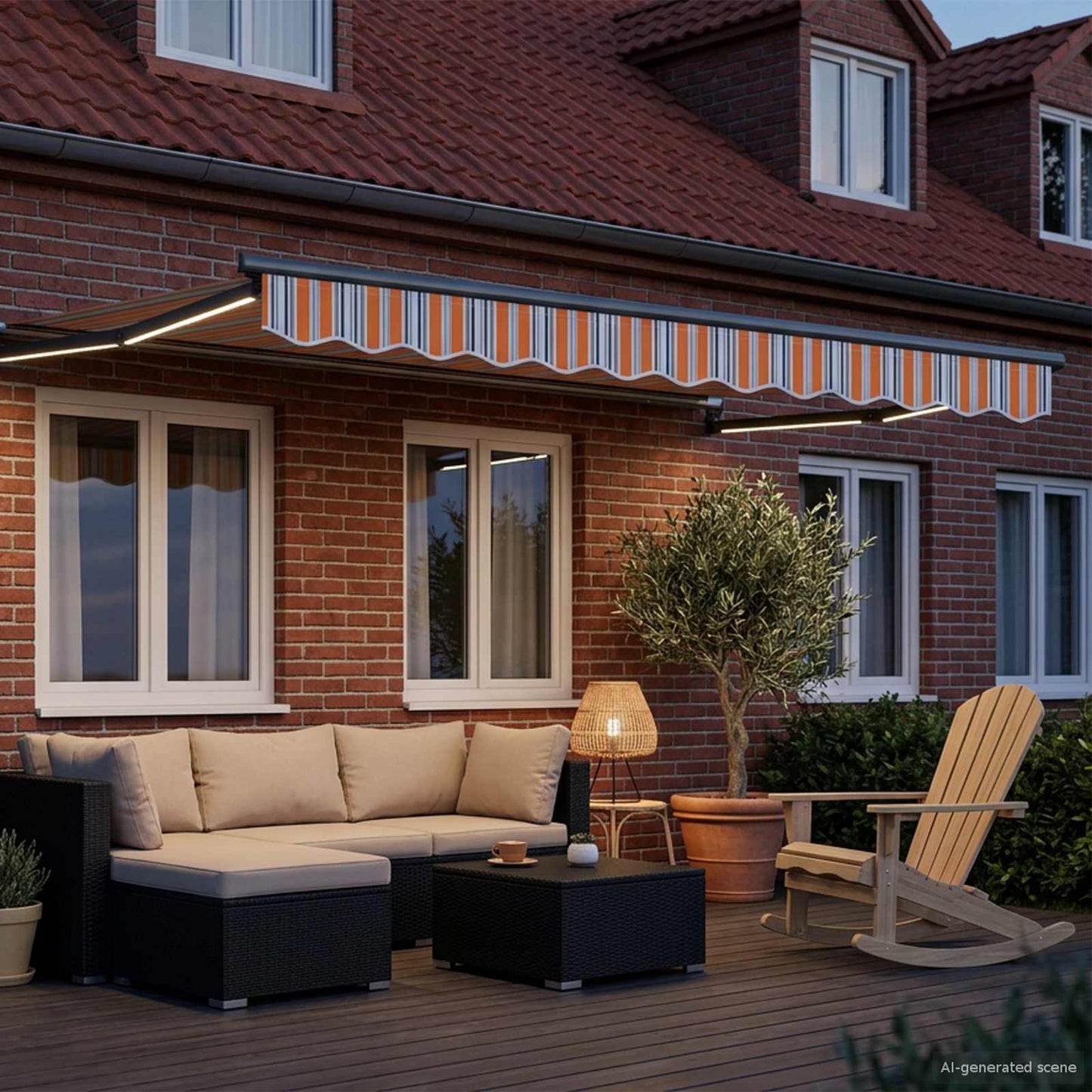 Tettuccio Elettrico Retrattile Blu e Arancione 3 x 2,5 m | homemem39