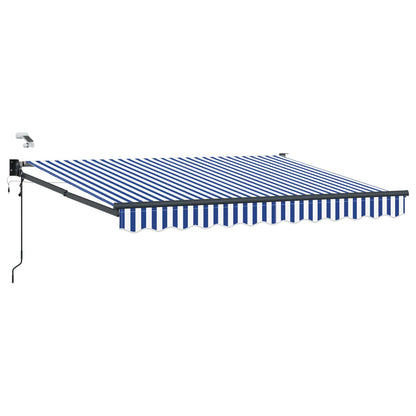 Tettuccio Elettrico Retrattile Blu e Bianco 3,5 x 2,5 m