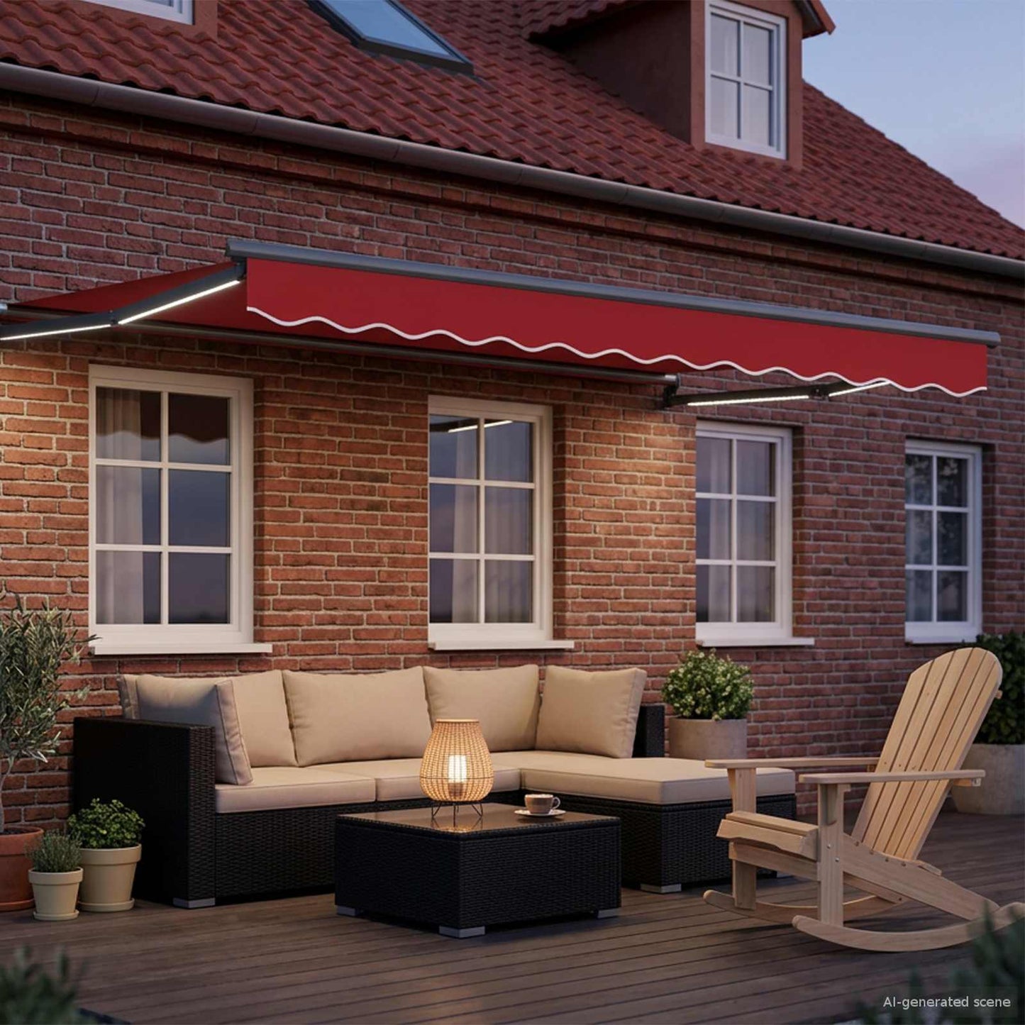 Tettuccio Elettrico Retrattile Rosso 3,5 x 2,5 m