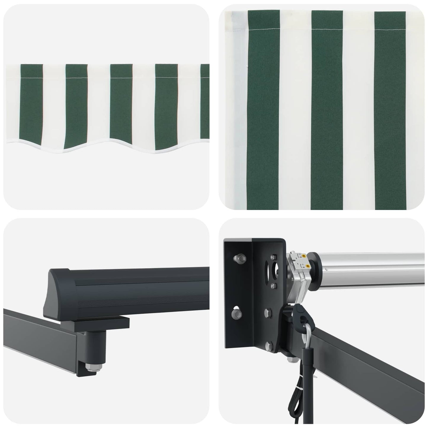 Tettuccio Elettrico Retrattile Verde e Bianco 3,5 x 2,5 m | homemem39