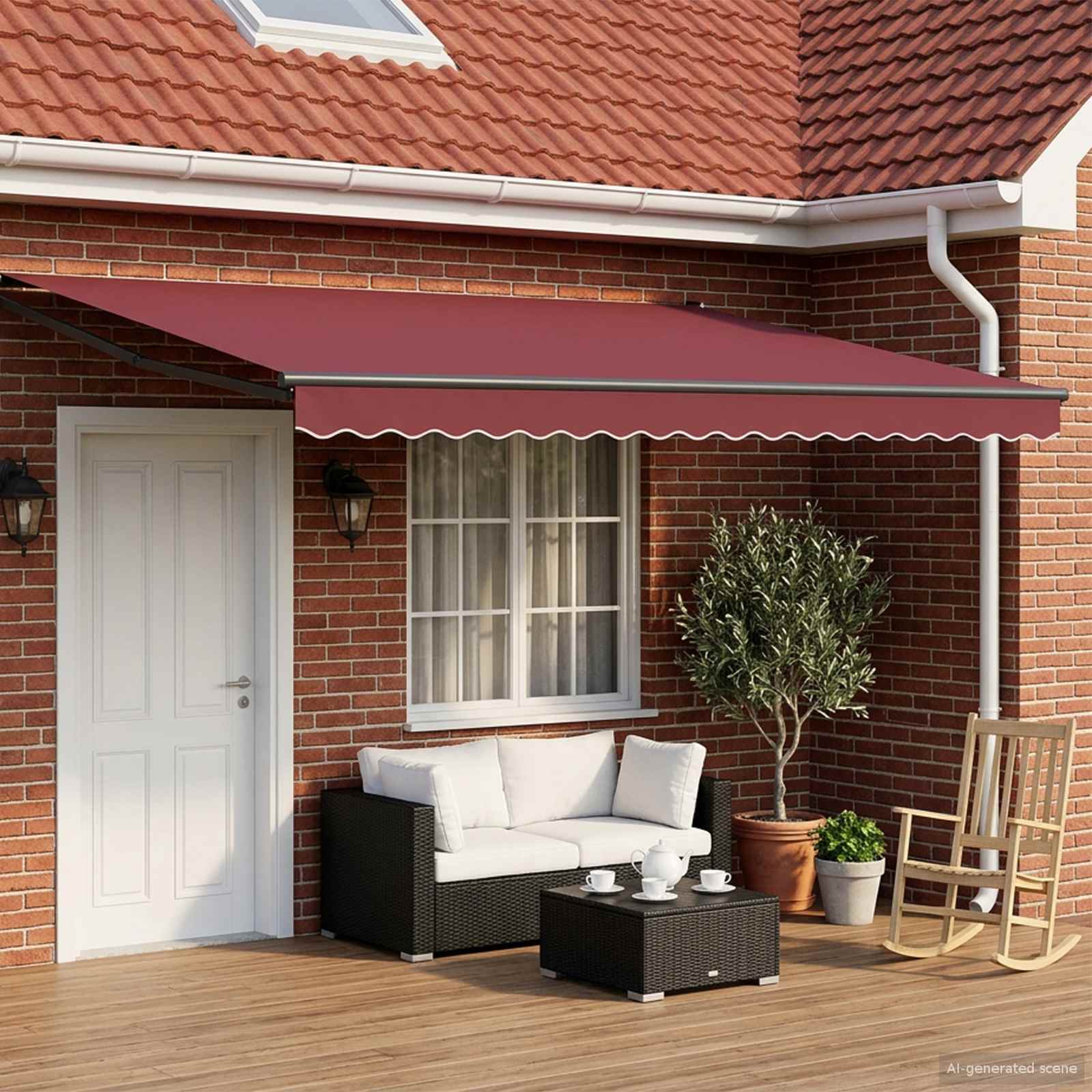 Tettuccio Elettrico Retrattile Rosso Borgogna 4 × 3 m | homemem39