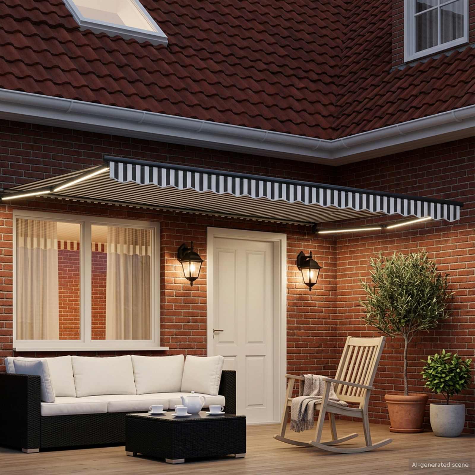 Tettuccio Elettrico Retrattile Antracite e Bianco 4,5 × 3 m | homemem39