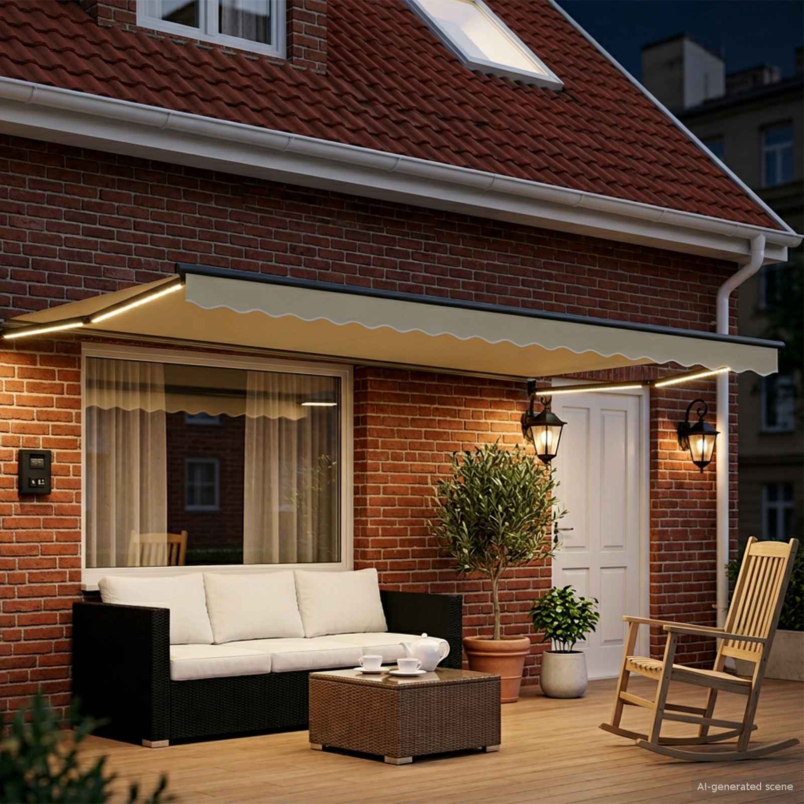Tettuccio Elettrico Retrattile Crema 5 x 3 m | homemem39