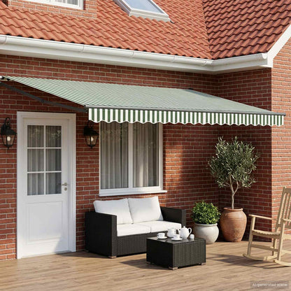 Tettuccio Elettrico Retrattile Verde e Bianco 5 x 3 m | homemem39