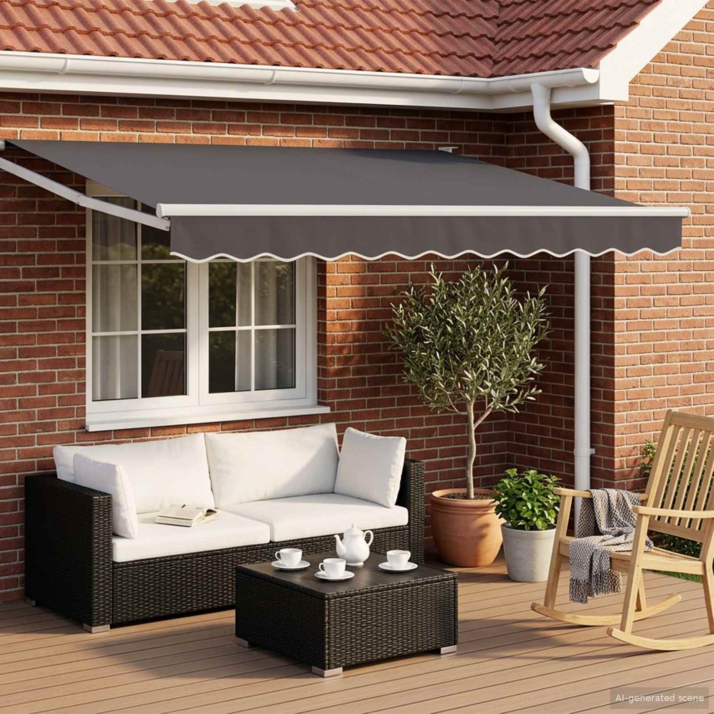 Tettuccio Elettrico Retrattile Antracite e Bianco 2,5 x 2 m | homemem39