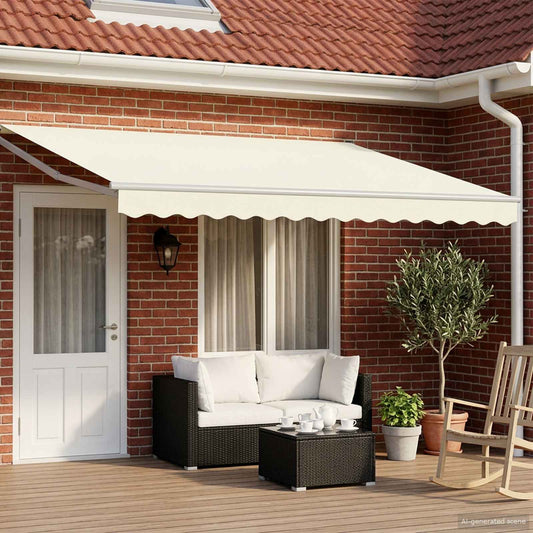 Tettuccio Elettrico Retrattile Crema e Bianco 4 x 2 m | homemem39