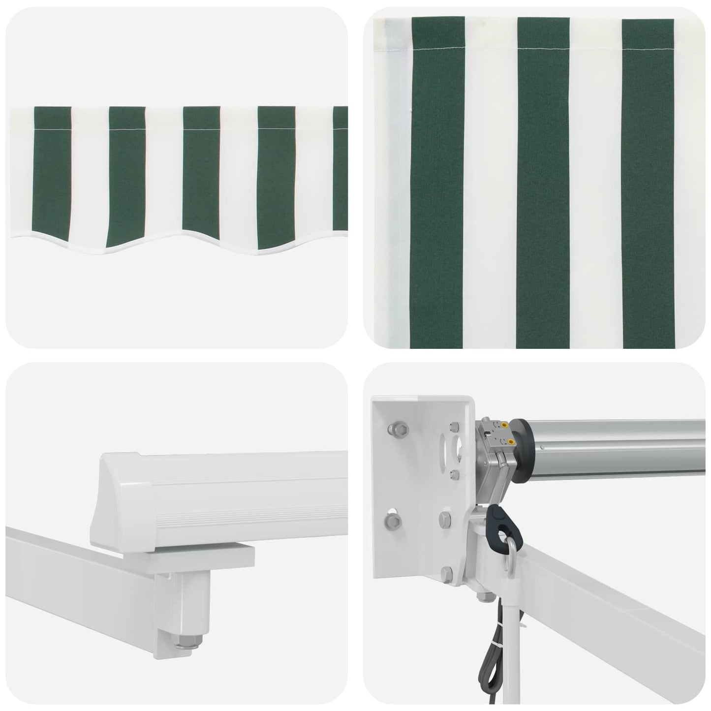 Tettuccio Elettrico Retrattile Verde e Bianco 3 x 2,5 m