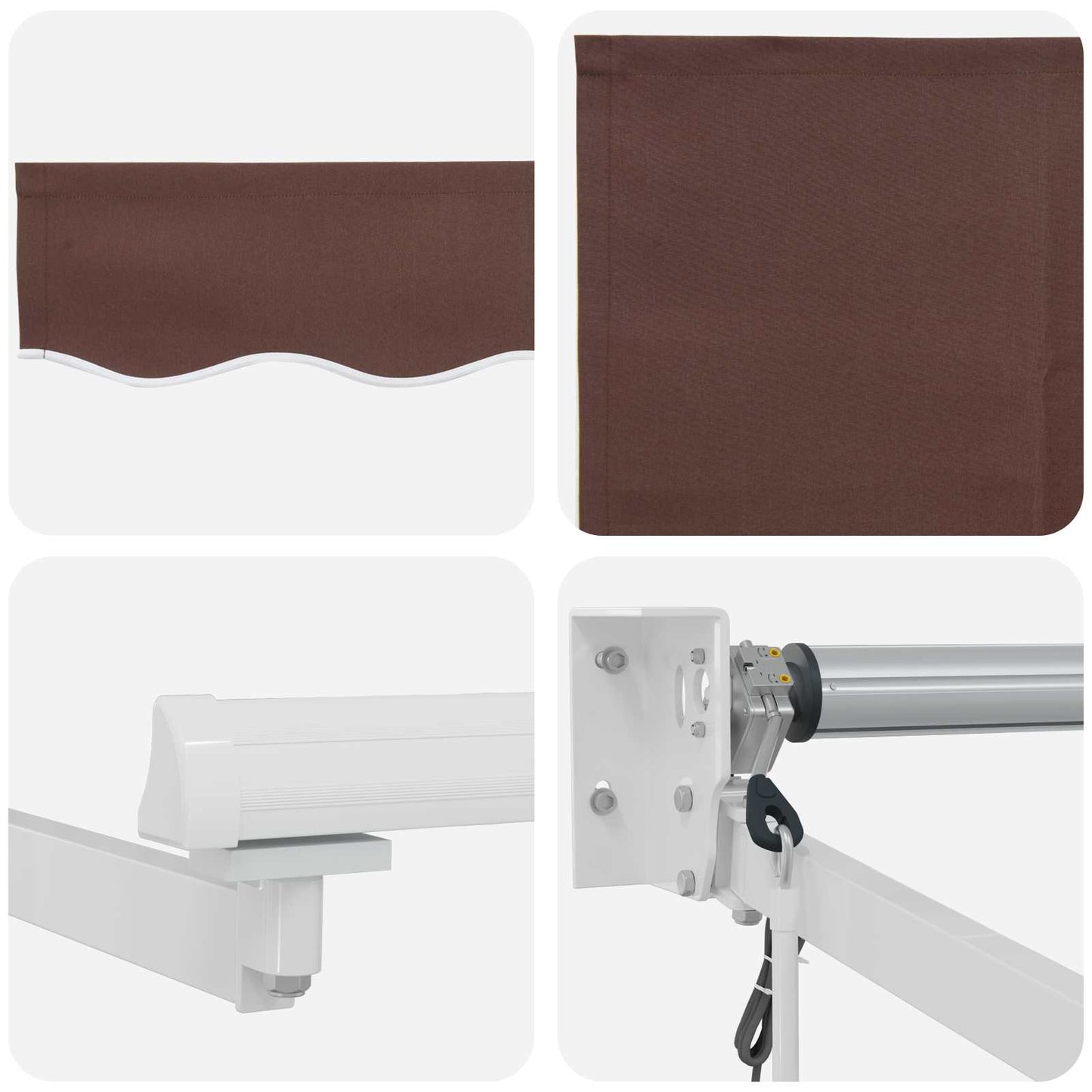 Tettuccio Elettrico Retrattile Marrone e bianco 3,5 x 2,5 m | homemem39