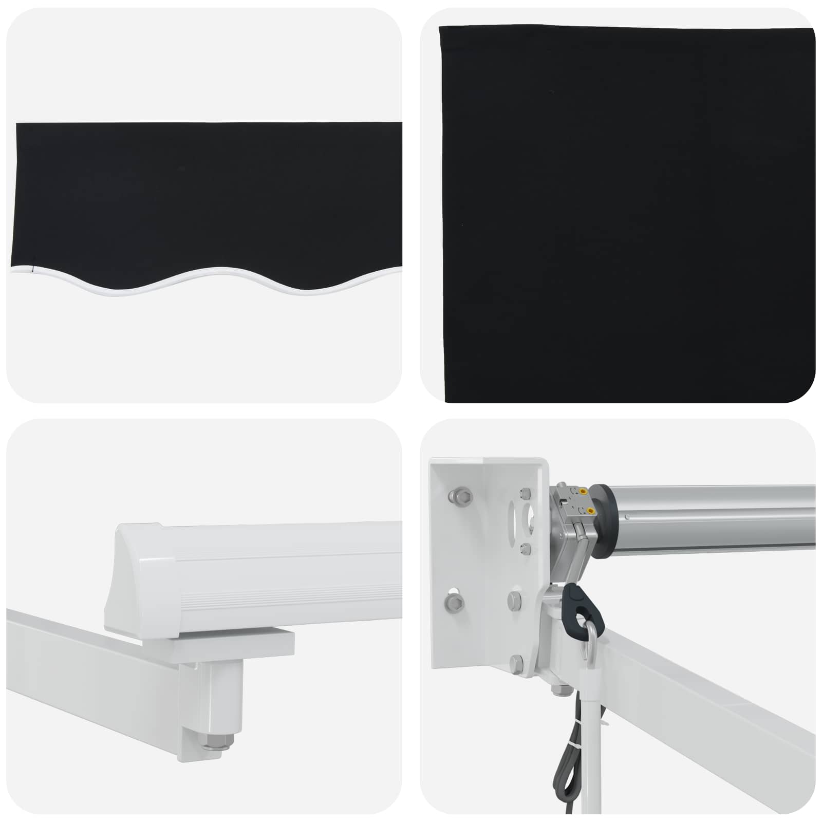 Tettuccio Elettrico Retrattile Nero e Bianco 3,5 x 2,5 m | homemem39